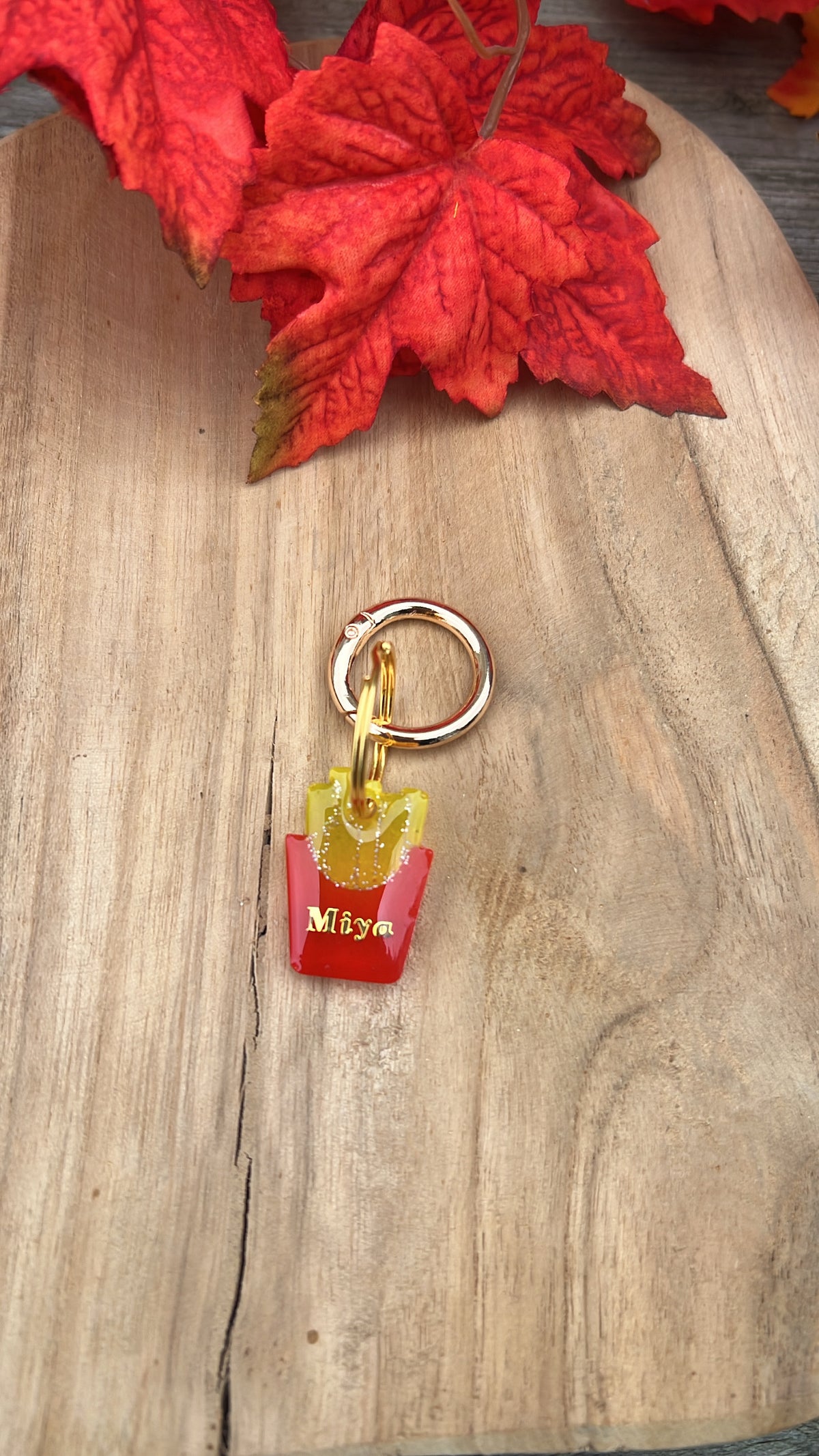 Médaille personnalisée pour chien "Cornet de frites" 🍟