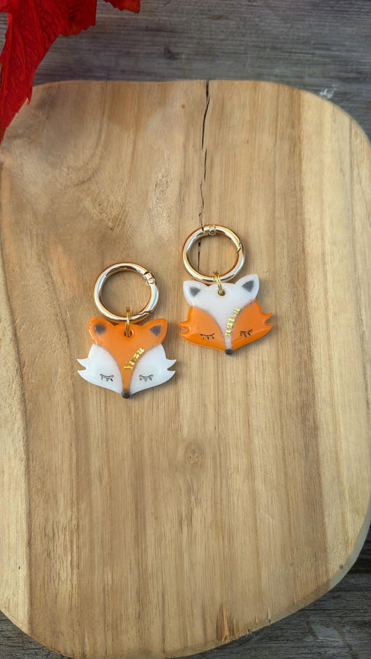Médaille personnalisée pour chien "Tête de Renard" 🦊