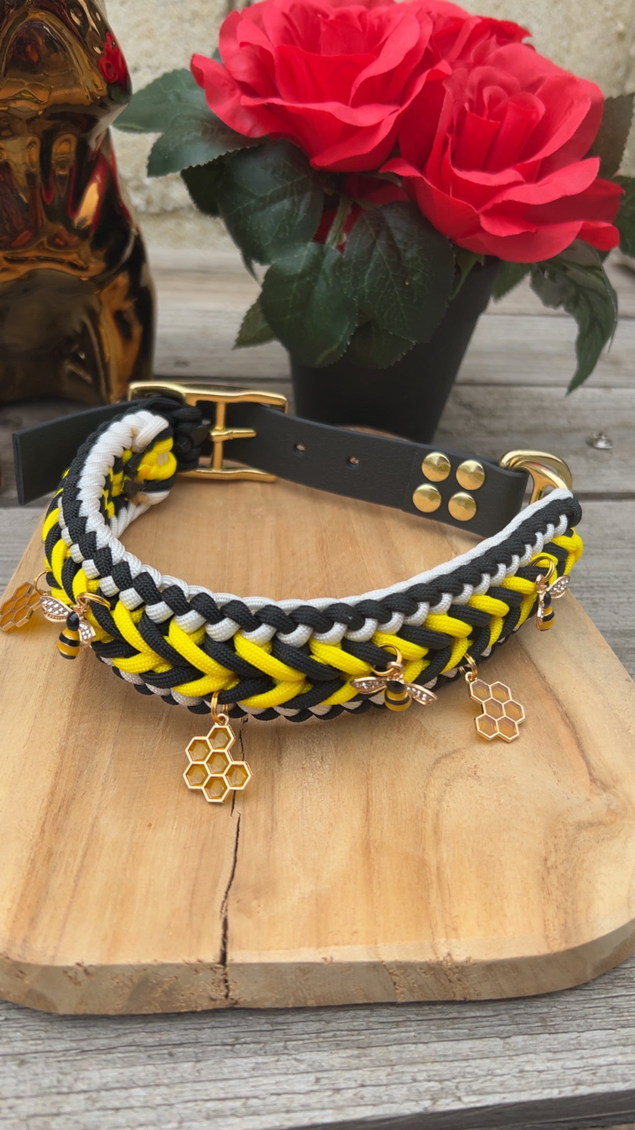 Collier Paracorde Chien - Happy Bee 🐝