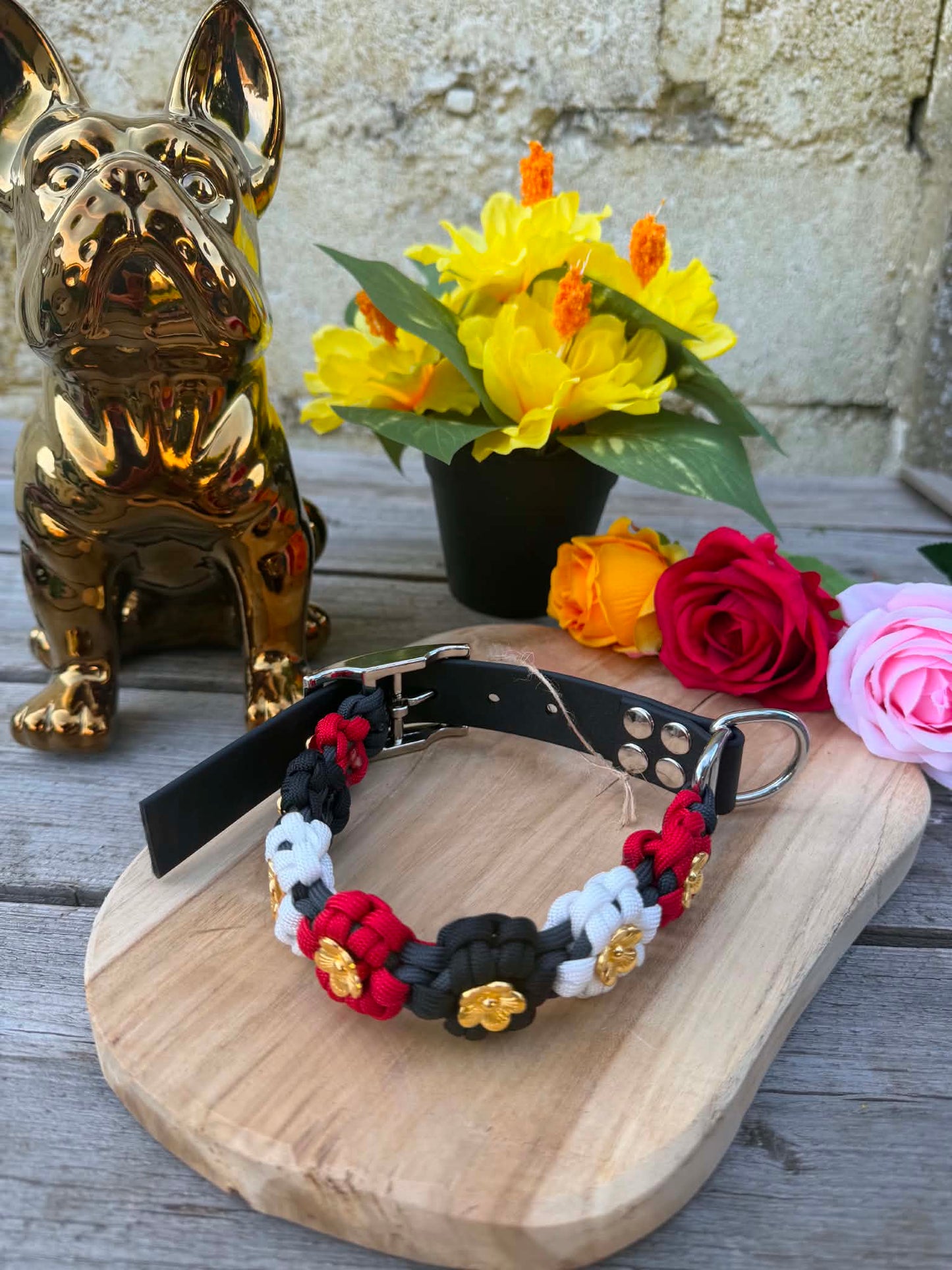 Collier paracorde chien - Floral