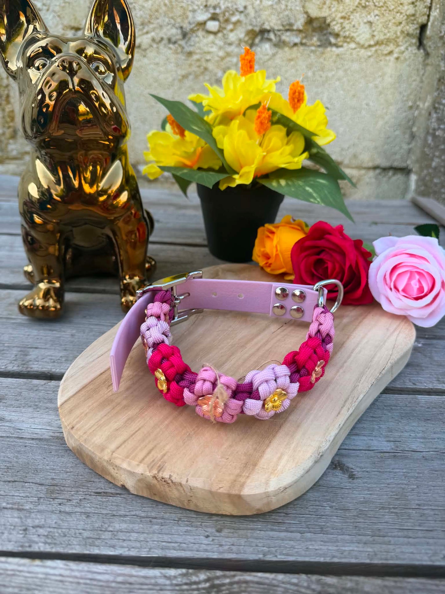 Collier paracorde chien - Floral