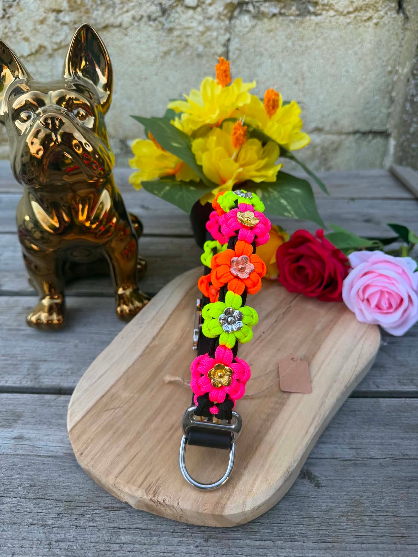 Collier paracorde chien - Floral