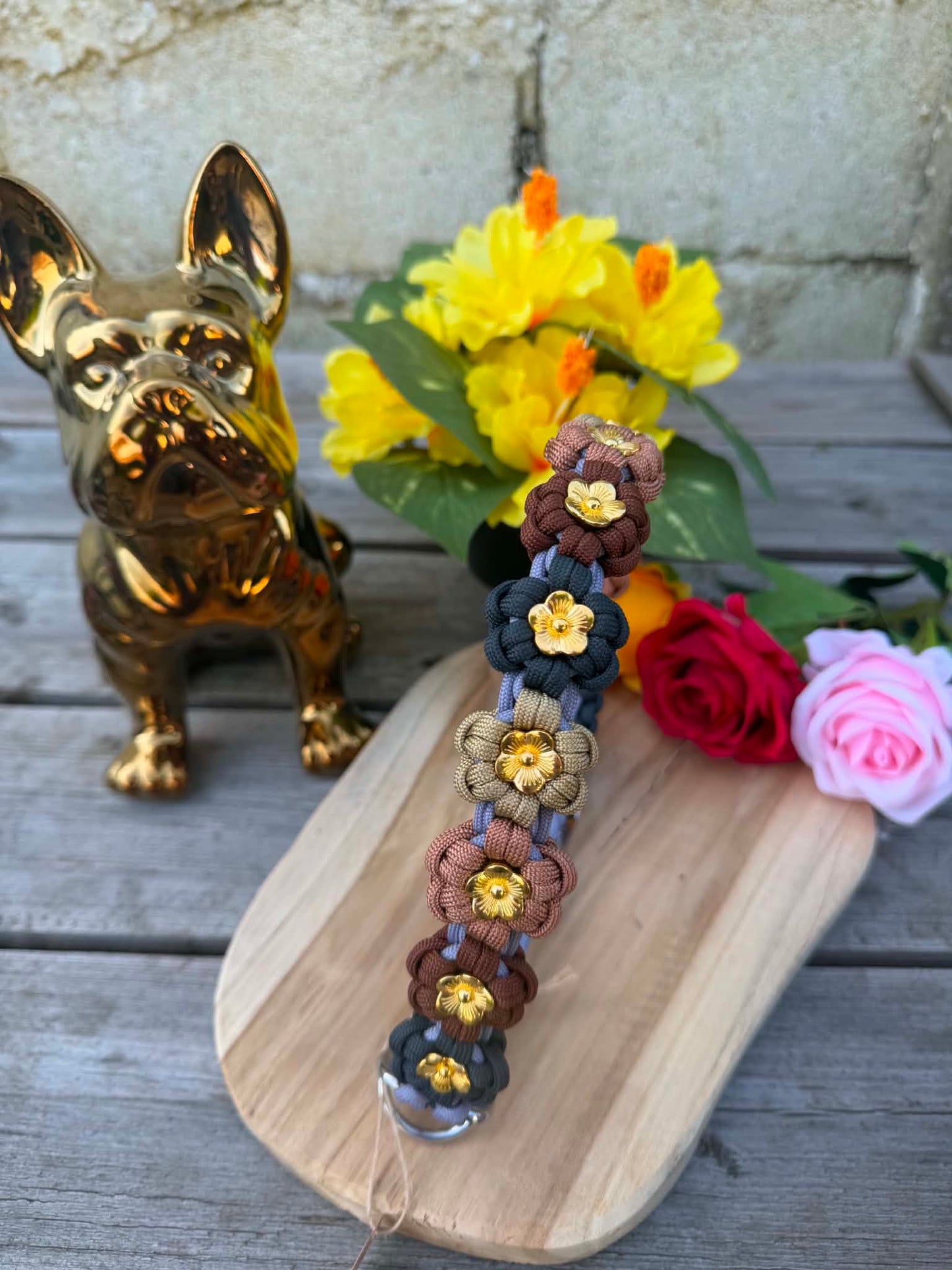 Collier paracorde chien - Floral