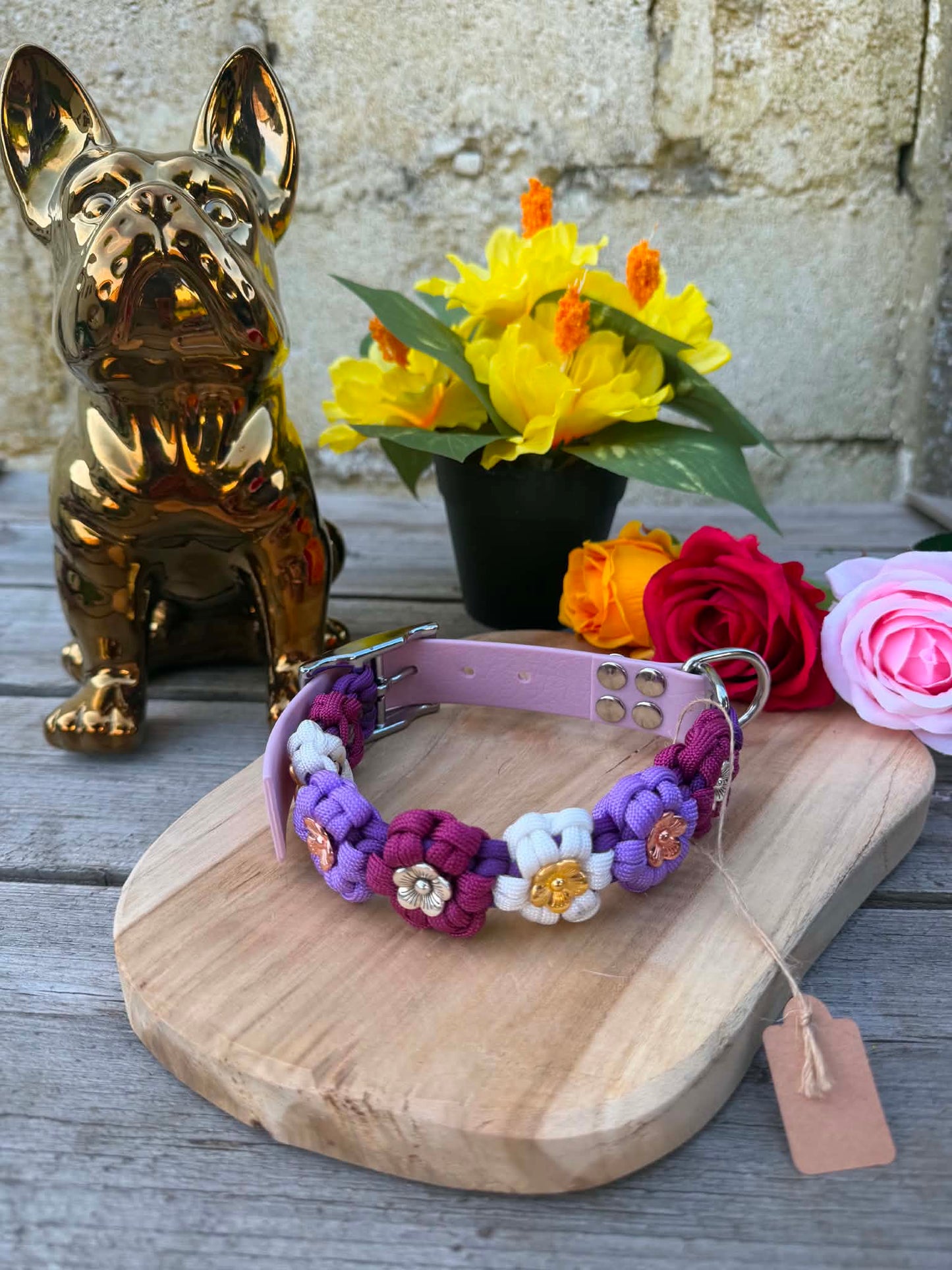 Collier paracorde chien - Floral