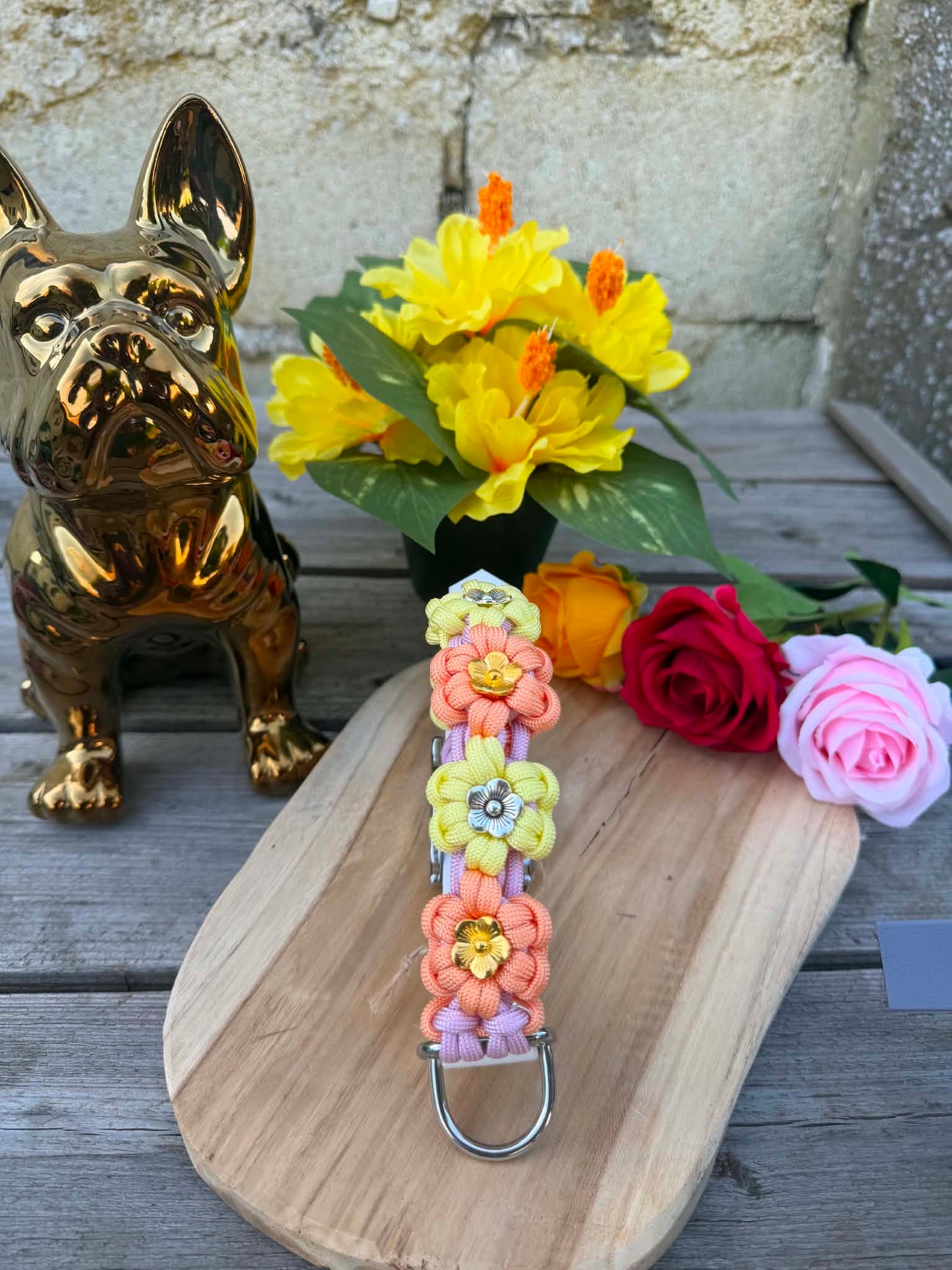 Collier paracorde chien - Floral