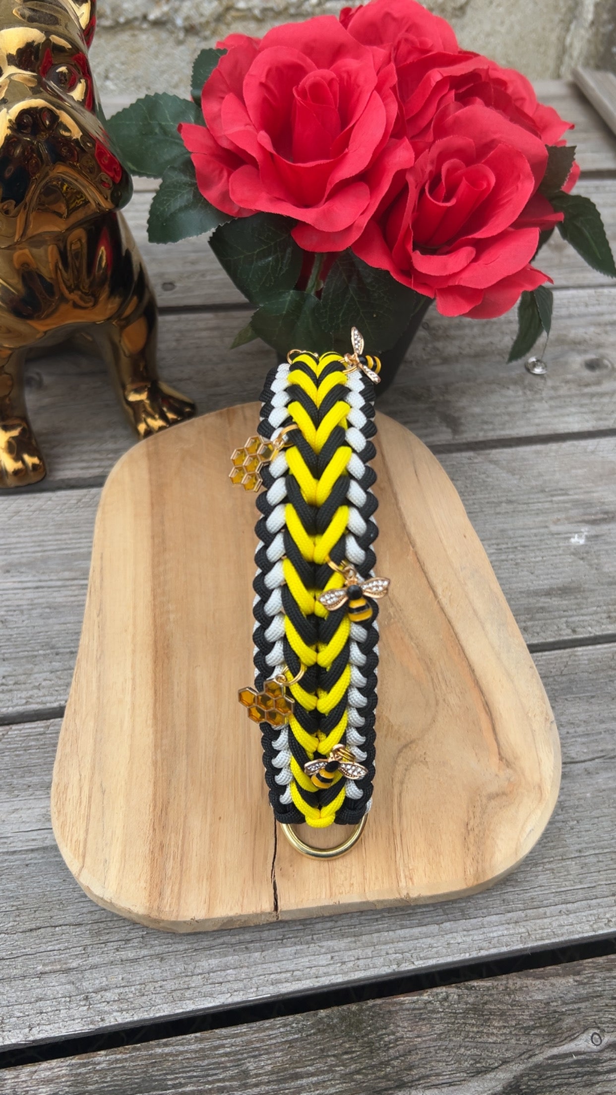 Collier Paracorde Chien - Happy Bee 🐝