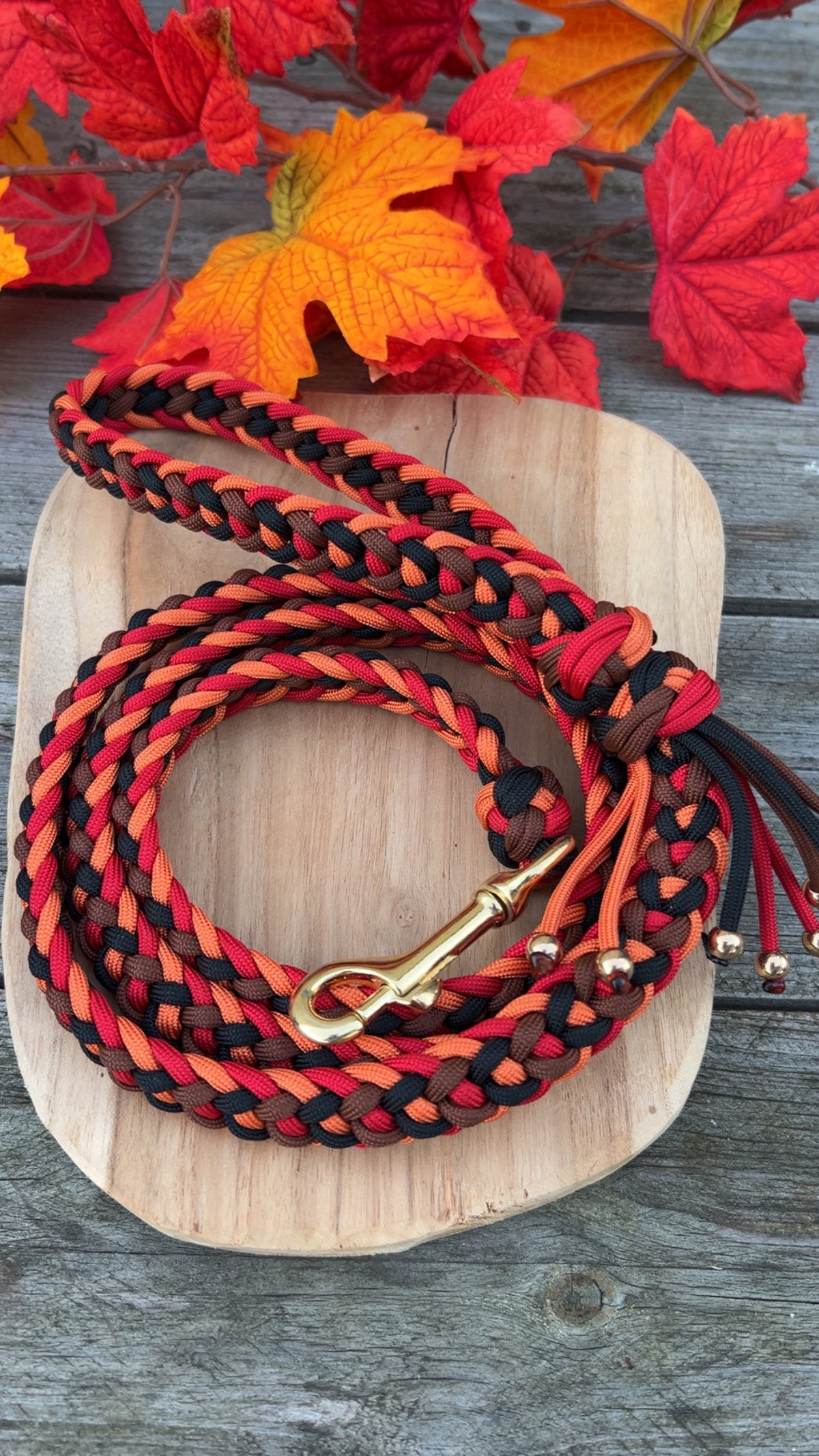 Laisse tressée en paracorde pour chien - AUTUMN DIAMOND