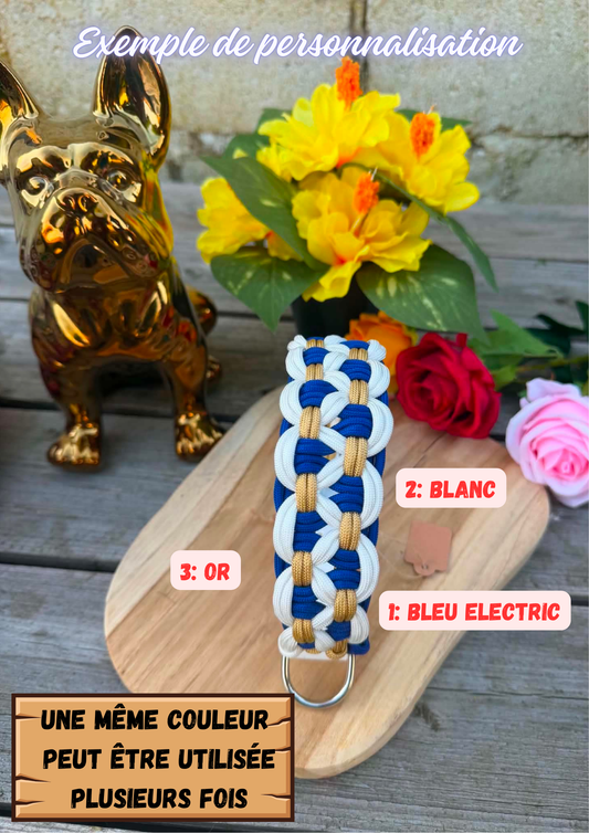 Collier chien en paracorde personnalisé REY - Solide et fait main