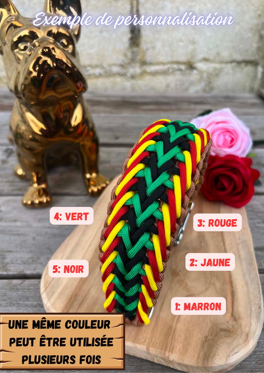 Collier chien en paracorde personnalisé Gordo – solide et unique
