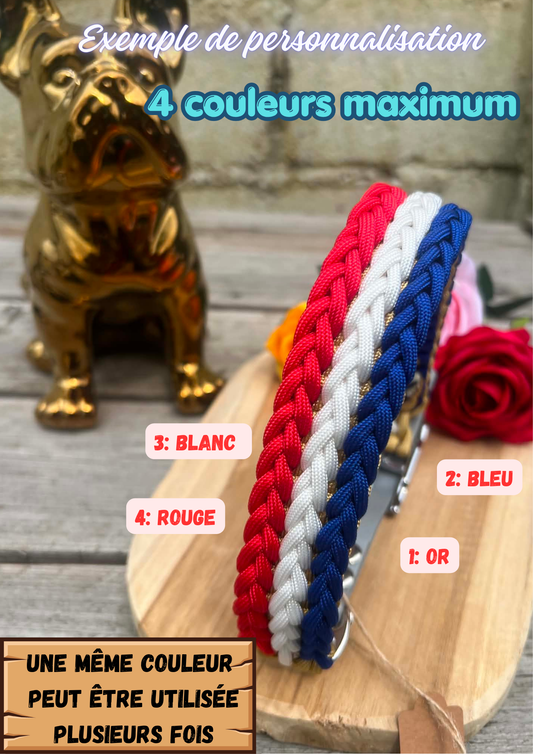 Collier pour chien personnalisé en paracorde Trio – 3 couleurs au choix